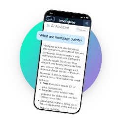 LendingTree AI assistant explaining what mortgage points are on a mobile app screen