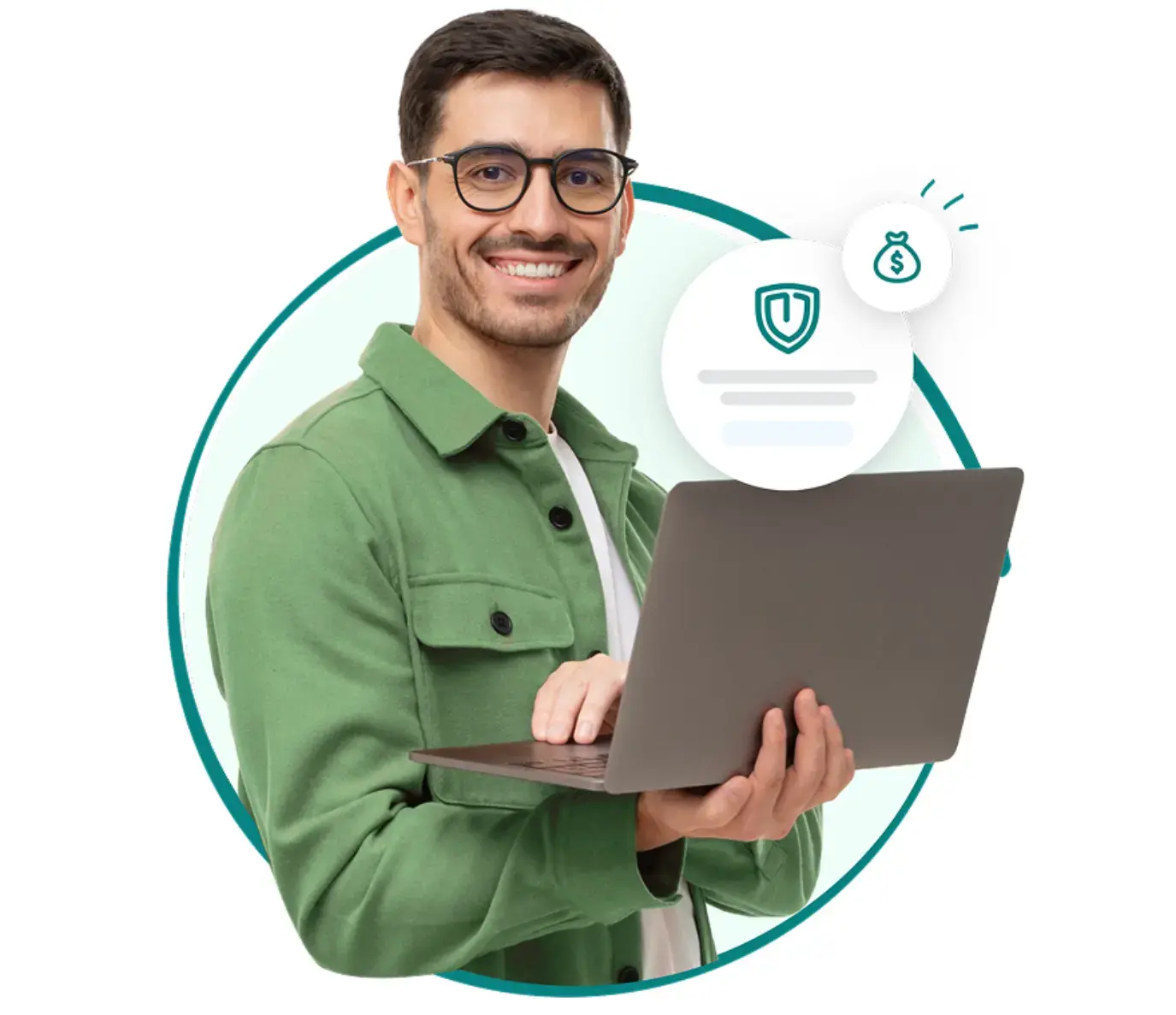 Man holding computer