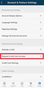 Capital One mobile app how to request credit line increase