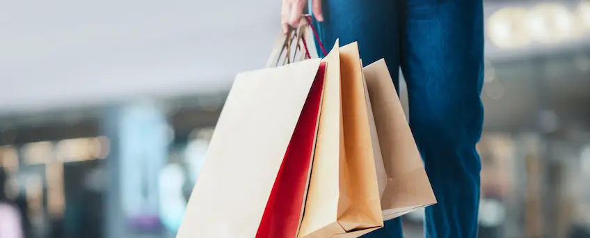 person holding shopping bags